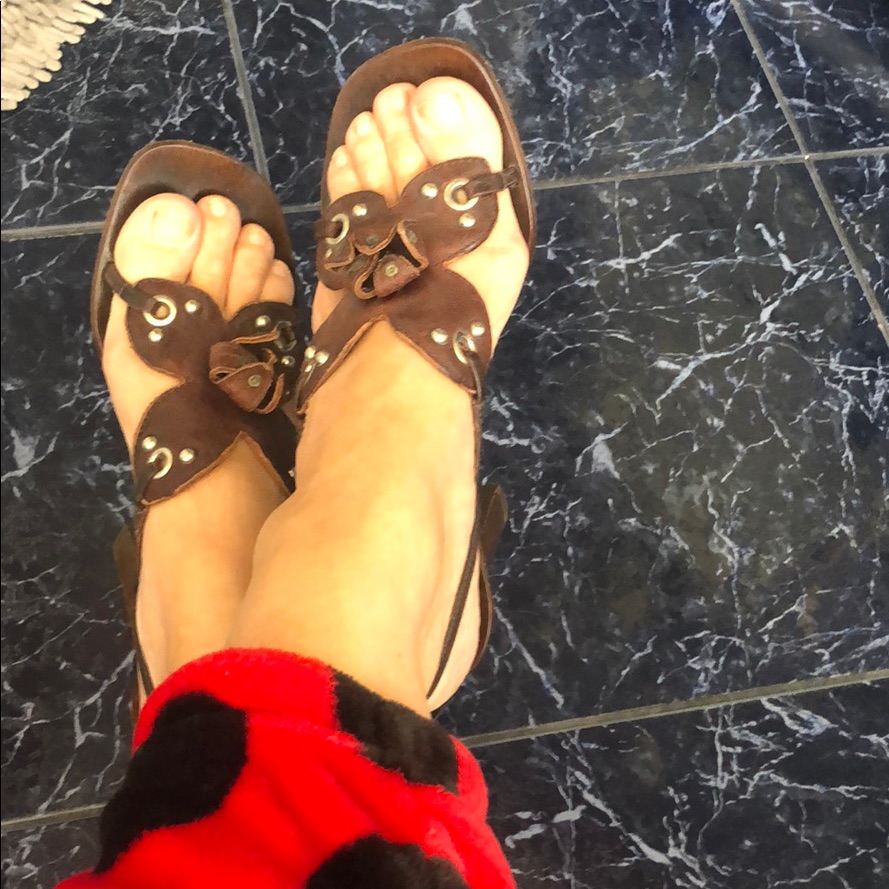 Miu Miu High Heel Sandal Studded Leather /Wood 39